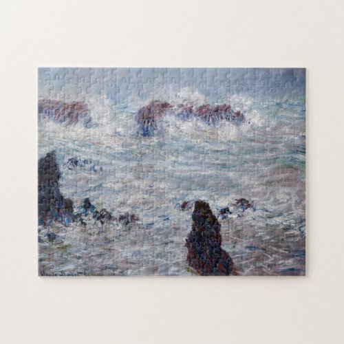 Claude Monet _ Storm off the Belle_Ile Coast Jigsaw Puzzle