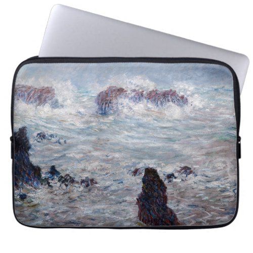 Claude Monet _ Storm off the Belle_Ile Coast Laptop Sleeve