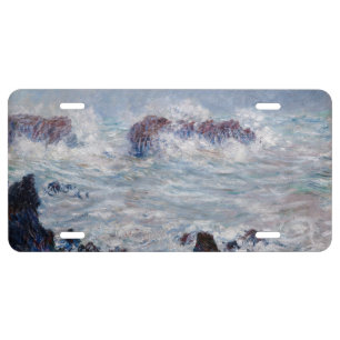 Claude Monet - Storm off the Belle-Ile Coast License Plate