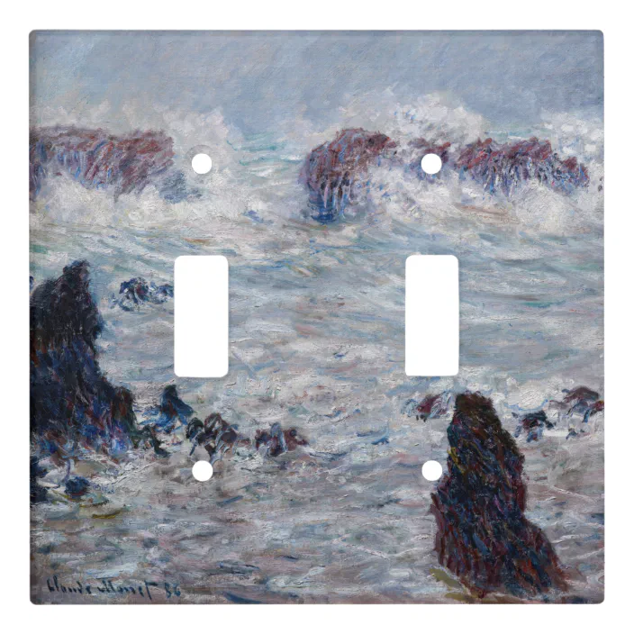 Cropped 3dRose lsp_179201_2 Storm Claude Monet Pd-Us Light Switch Cover on The Cote De Belle-Ile 1886
