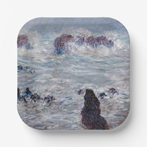 Claude Monet _ Storm off the Belle_Ile Coast Paper Plates