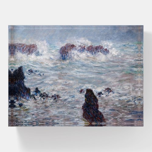 Claude Monet _ Storm off the Belle_Ile Coast Paperweight