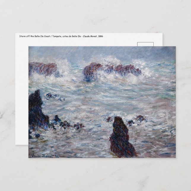 Claude Monet - Storm off the Belle-Ile Coast Postcard (Front/Back)