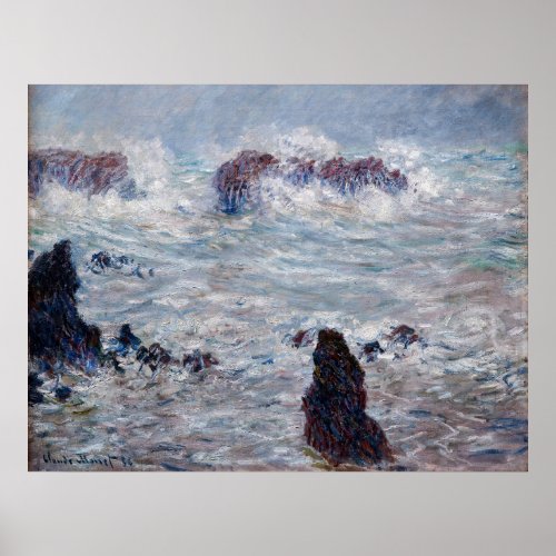 Claude Monet _ Storm off the Belle_Ile Coast Poster