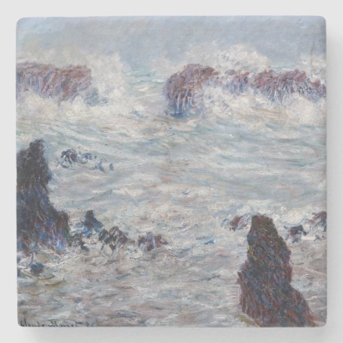 Claude Monet _ Storm off the Belle_Ile Coast Stone Coaster