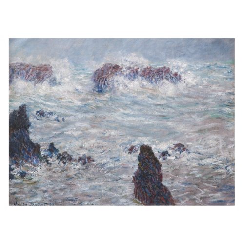 Claude Monet _ Storm off the Belle_Ile Coast Tablecloth