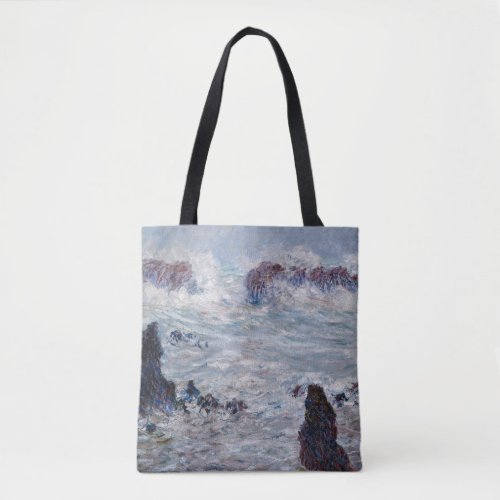 Claude Monet _ Storm off the Belle_Ile Coast Tote Bag