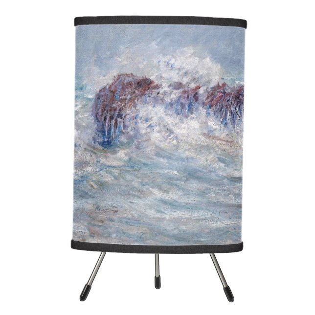 Claude Monet - Storm off the Belle-Ile Coast Tripod Lamp (Front)
