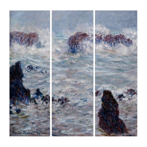 Claude Monet _ Storm off the Belle_Ile Coast Triptych