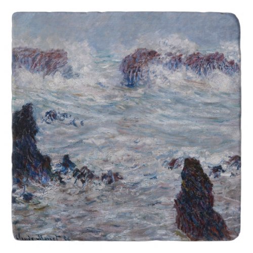Claude Monet _ Storm off the Belle_Ile Coast Trivet