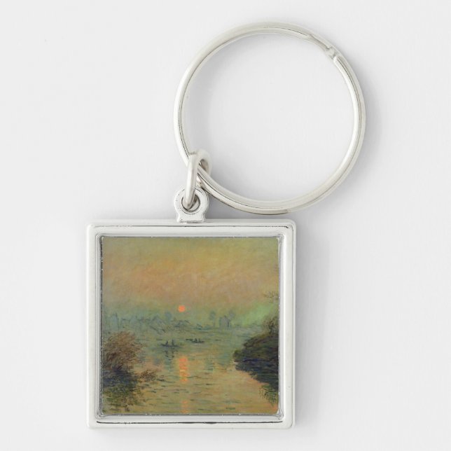 Claude Monet | Sun Setting over the Seine Keychain (Front)