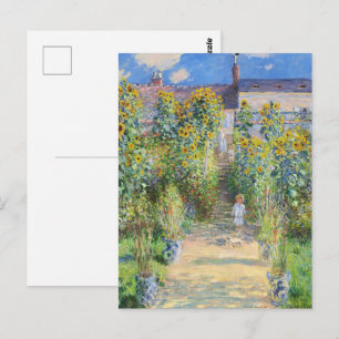 Claude Monet Sunflower Garden at Vétheuil Postcard
