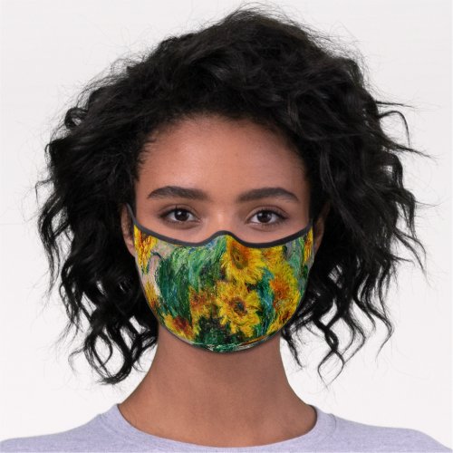 Claude Monet _ Sunflowers Premium Face Mask