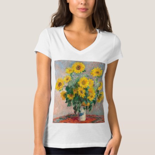 Claude Monet Sunflowers Womens t_shirt