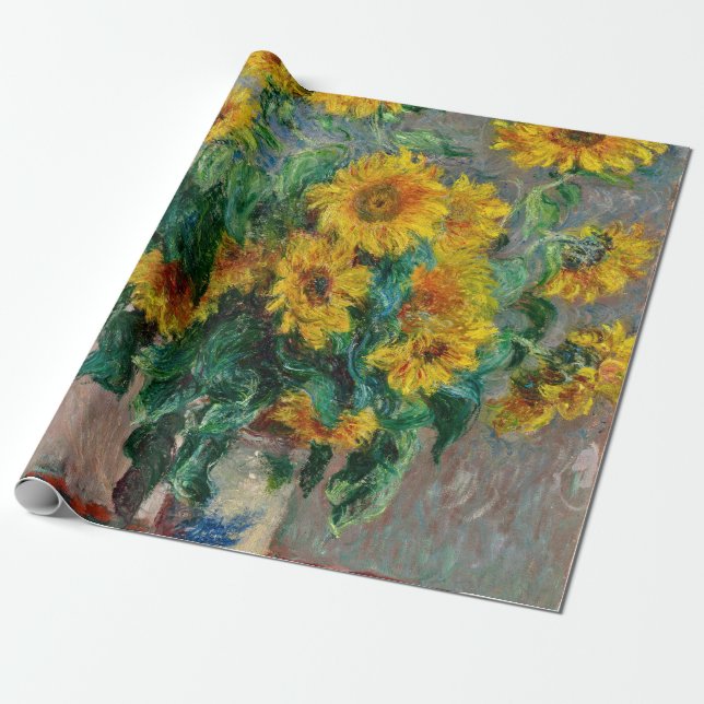 Claude Monet - Sunflowers Wrapping Paper (Unrolled)