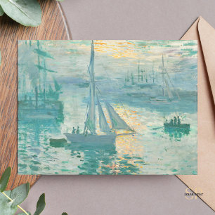 Claude Monet Sunrise Marine Art Print Postcard