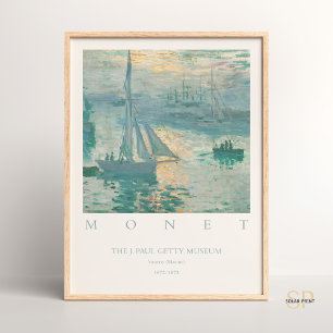 Claude Monet Sunrise, Marine Art Print Vintage