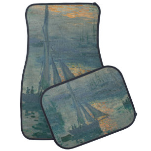 Claude Monet Sunrise Marine Sailboat Impressionism Car Floor Mat