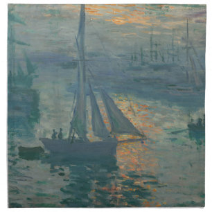 Claude Monet Sunrise Marine Sailboat Impressionism Cloth Napkin