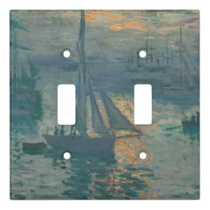 Claude Monet Sunrise Marine Sailboat Impressionism Light Switch Cover