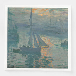 Claude Monet Sunrise Marine Sailboat Impressionism Paper Dinner Napkins