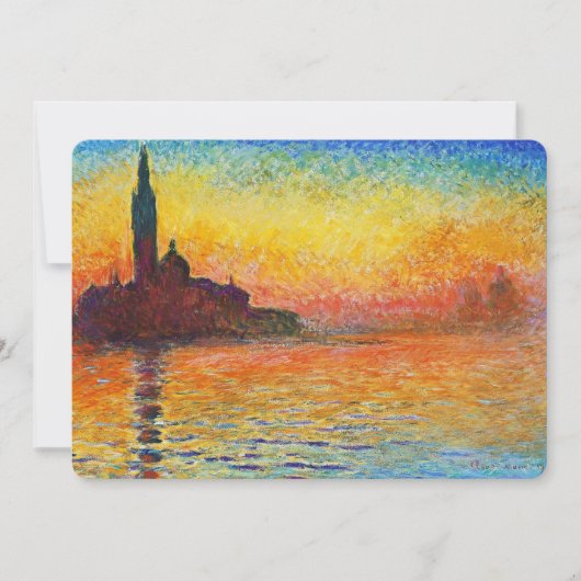 Claude Monet Sunset In Venice Impressionist Art (Front)