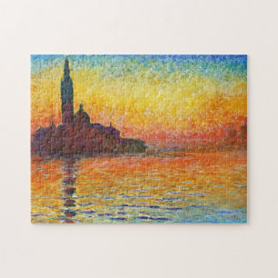 Claude Monet Sunset In Venice Impressionist Art Jigsaw Puzzle