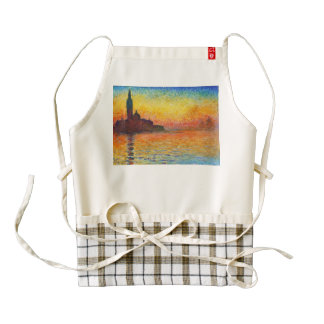 Claude Monet Sunset In Venice Impressionist Art Zazzle HEART Apron