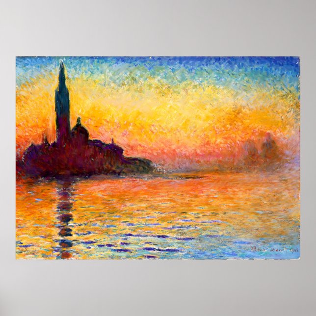 Claude Monet - Sunset in Venice Poster (Front)