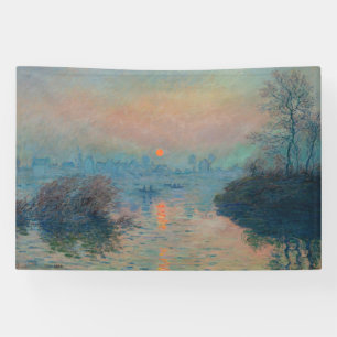 Claude Monet - Sunset on the Seine at Lavacourt Banner