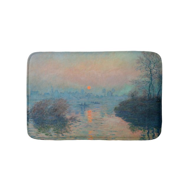 Claude Monet - Sunset on the Seine at Lavacourt Bath Mat (Front)