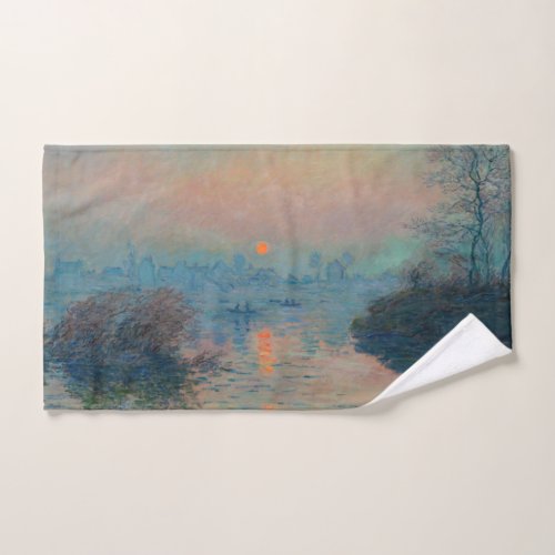 Claude Monet _ Sunset on the Seine at Lavacourt Bath Towel Set