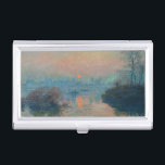 Claude Monet - Sunset on the Seine at Lavacourt Business Card Case<br><div class="desc">Sunset on the Seine at Lavacourt,  Winter Effect / Soleil couchant sur la Seine a Lavacourt,  effet d'hiver - Claude Monet,  Oil on Canvas, 1880</div>