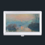 Claude Monet - Sunset on the Seine at Lavacourt Business Card Case<br><div class="desc">Sunset on the Seine at Lavacourt,  Winter Effect / Soleil couchant sur la Seine a Lavacourt,  effet d'hiver - Claude Monet,  Oil on Canvas, 1880</div>