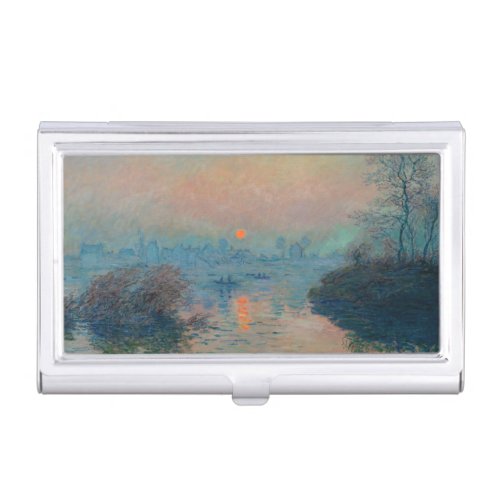 Claude Monet _ Sunset on the Seine at Lavacourt Business Card Case