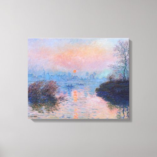 Claude Monet _ Sunset On The Seine At Lavacourt Canvas Print