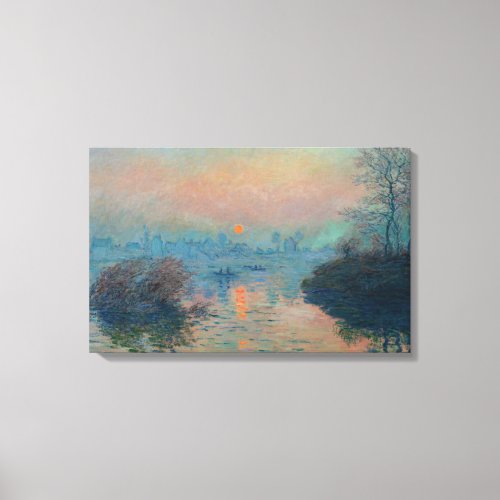 Claude Monet _ Sunset on the Seine at Lavacourt Canvas Print