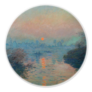 Claude Monet - Sunset on the Seine at Lavacourt Ceramic Knob