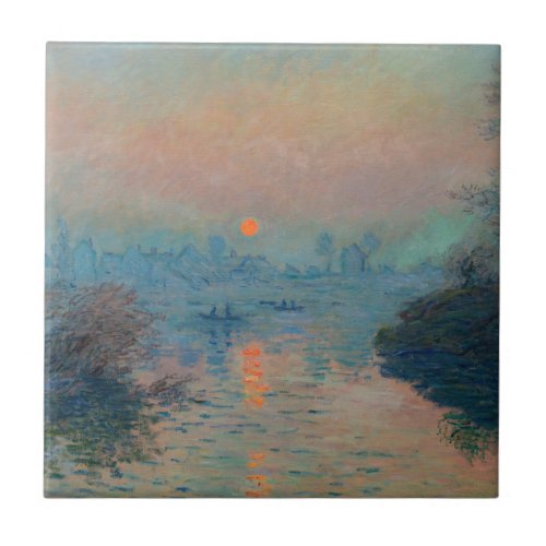 Claude Monet _ Sunset on the Seine at Lavacourt Ceramic Tile