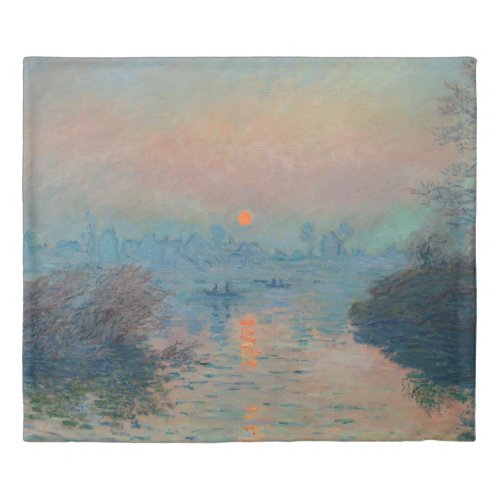 Claude Monet _ Sunset on the Seine at Lavacourt Duvet Cover