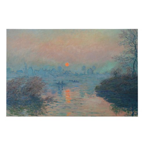Claude Monet _ Sunset on the Seine at Lavacourt Faux Canvas Print
