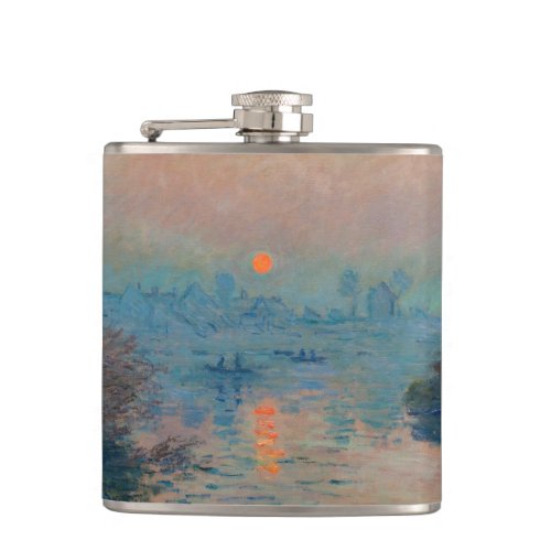 Claude Monet _ Sunset on the Seine at Lavacourt Flask