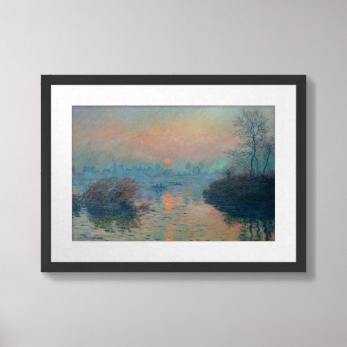 Claude Monet _ Sunset on the Seine at Lavacourt Framed Art