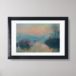 Claude Monet - Sunset on the Seine at Lavacourt Framed Art