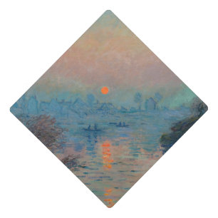 Claude Monet - Sunset on the Seine at Lavacourt Graduation Cap Topper