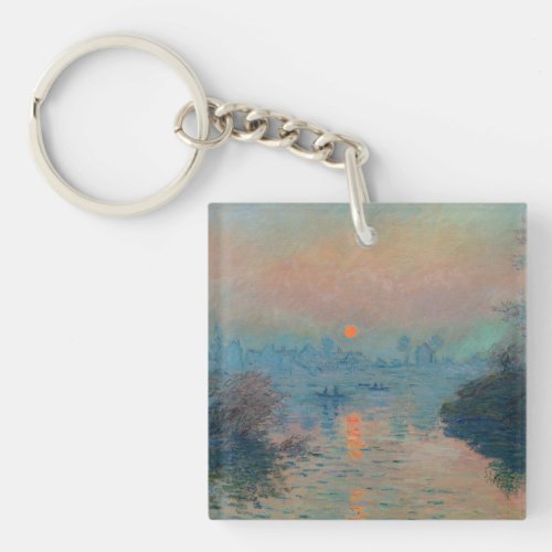 Claude Monet _ Sunset on the Seine at Lavacourt Keychain