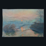 Claude Monet - Sunset on the Seine at Lavacourt Kitchen Towel<br><div class="desc">Sunset on the Seine at Lavacourt,  Winter Effect / Soleil couchant sur la Seine a Lavacourt,  effet d'hiver - Claude Monet,  Oil on Canvas, 1880</div>