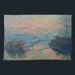 Claude Monet - Sunset on the Seine at Lavacourt Kitchen Towel<br><div class="desc">Sunset on the Seine at Lavacourt,  Winter Effect / Soleil couchant sur la Seine a Lavacourt,  effet d'hiver - Claude Monet,  Oil on Canvas, 1880</div>