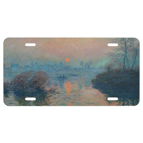 Claude Monet _ Sunset on the Seine at Lavacourt License Plate