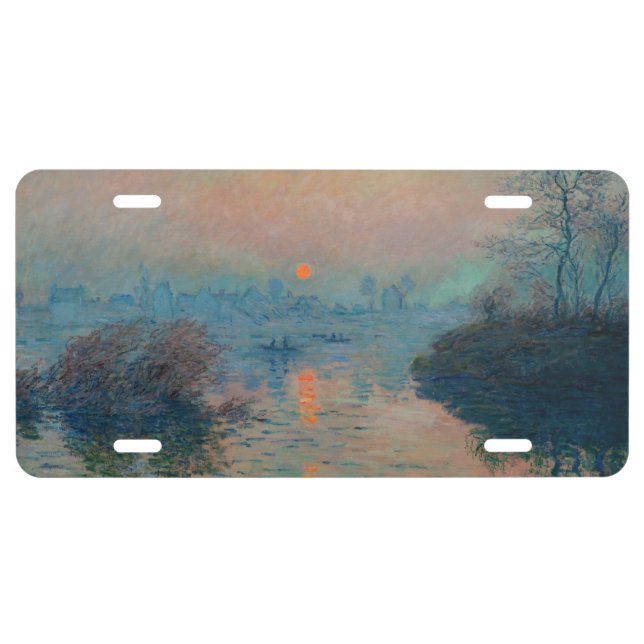 Claude Monet - Sunset on the Seine at Lavacourt License Plate (Front)